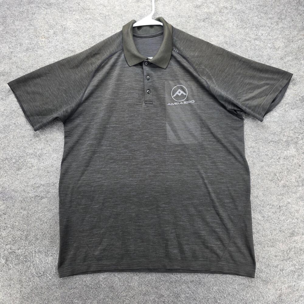 Lululemon Polo Shirt Mens XL Gray Polyester Blend Moisture Wicking Collared